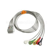 GE Marquette Multi-link Leadwire Set, 5 odprowadzeń, zatrzask, IEC, 29 cali (76 cm) i VS 2PIN