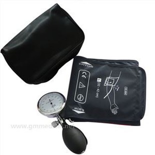 Duży mankiet do obsługi ciśnienia krwi dla dorosłych, mankiet z pojedynczą rurką z manometrem i żarówką inflacyjną ciemnoniebieski.