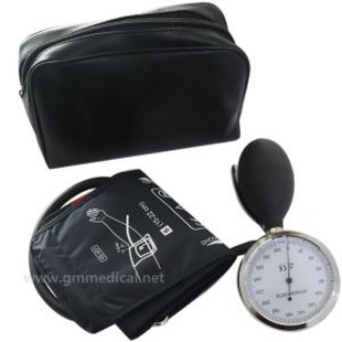 Mankiet pediatryczny do ręcznego pomiaru ciśnienia krwi, mankiet z pojedynczą rurką z manometrem i gruszką do napełniania, ciemnoniebieski.